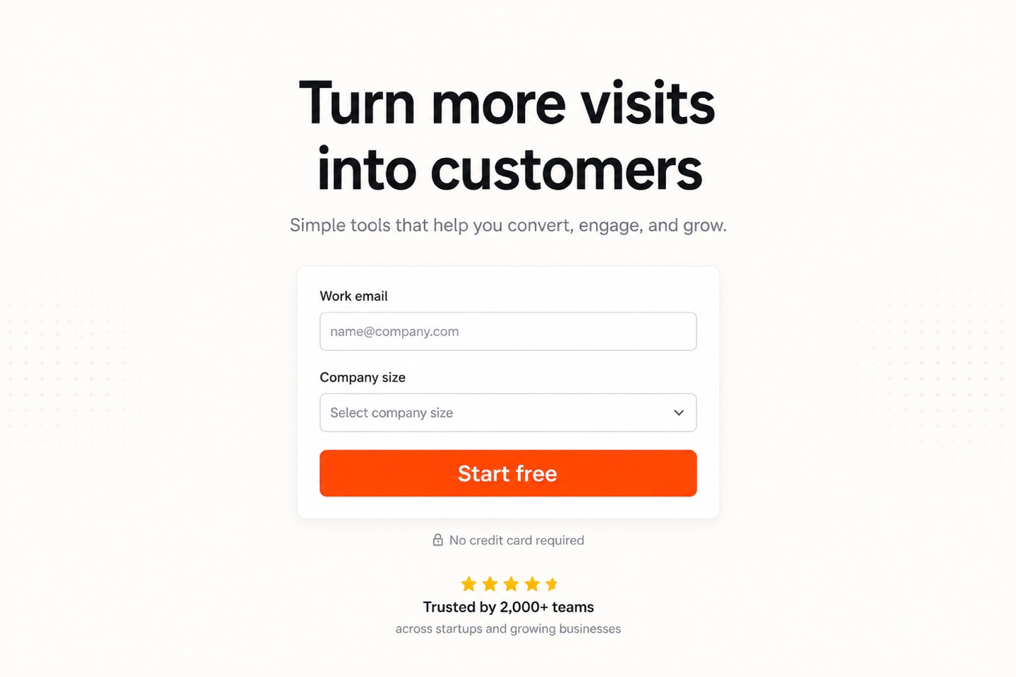Conversion-Optimized layout — interface screenshot