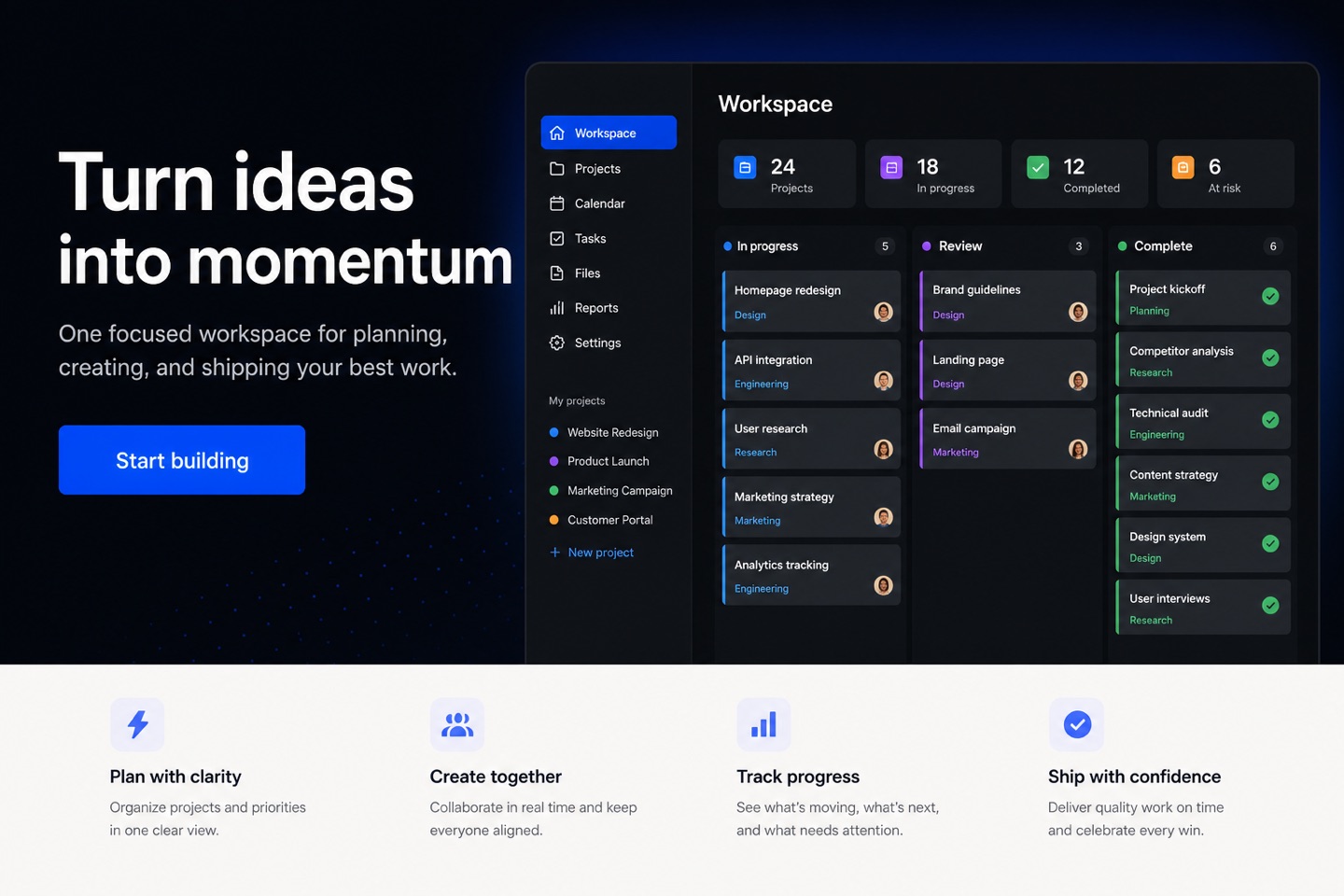 Hero-Centric Design layout — interface screenshot