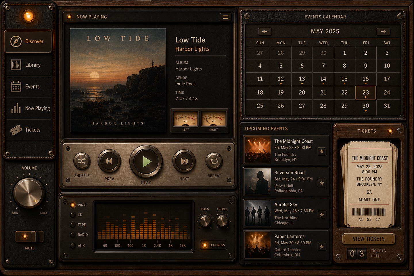 Skeuomorphism layout — interface screenshot