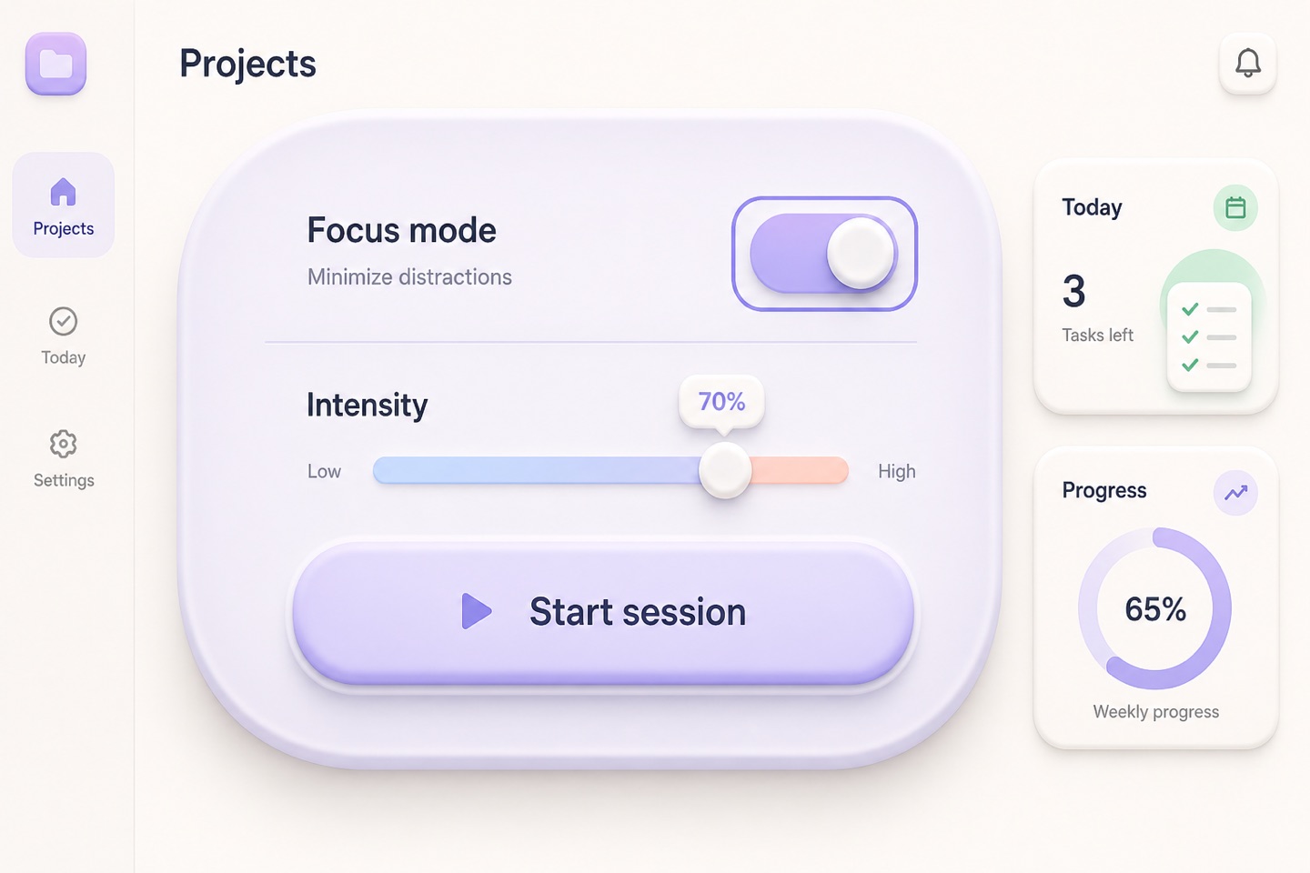 Soft UI Evolution layout — interface screenshot