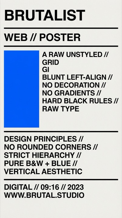 Example of the Brutalist Web Poster style