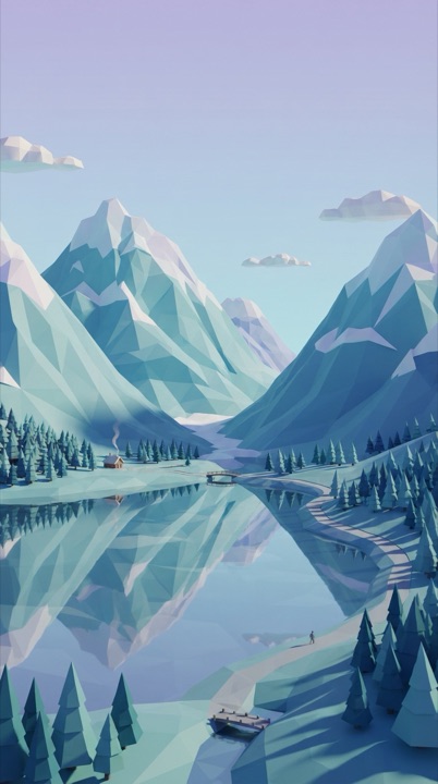 Example of the Low Poly Render style