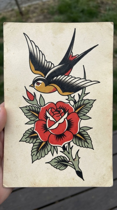Example of the Tattoo Flash Traditional style