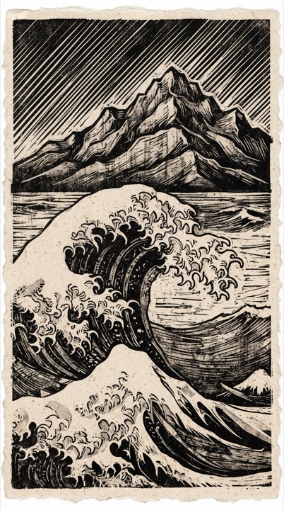 Example of the Woodcut Print style