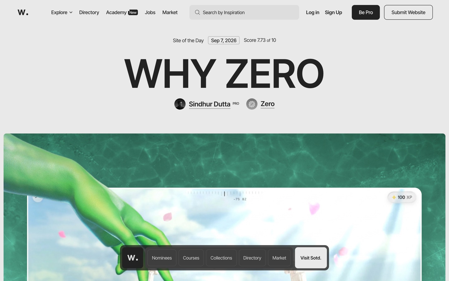 Awwwards home page