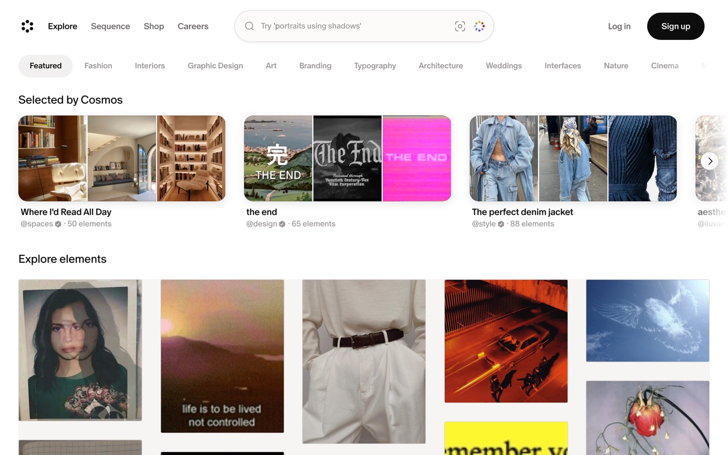 Cosmos home page