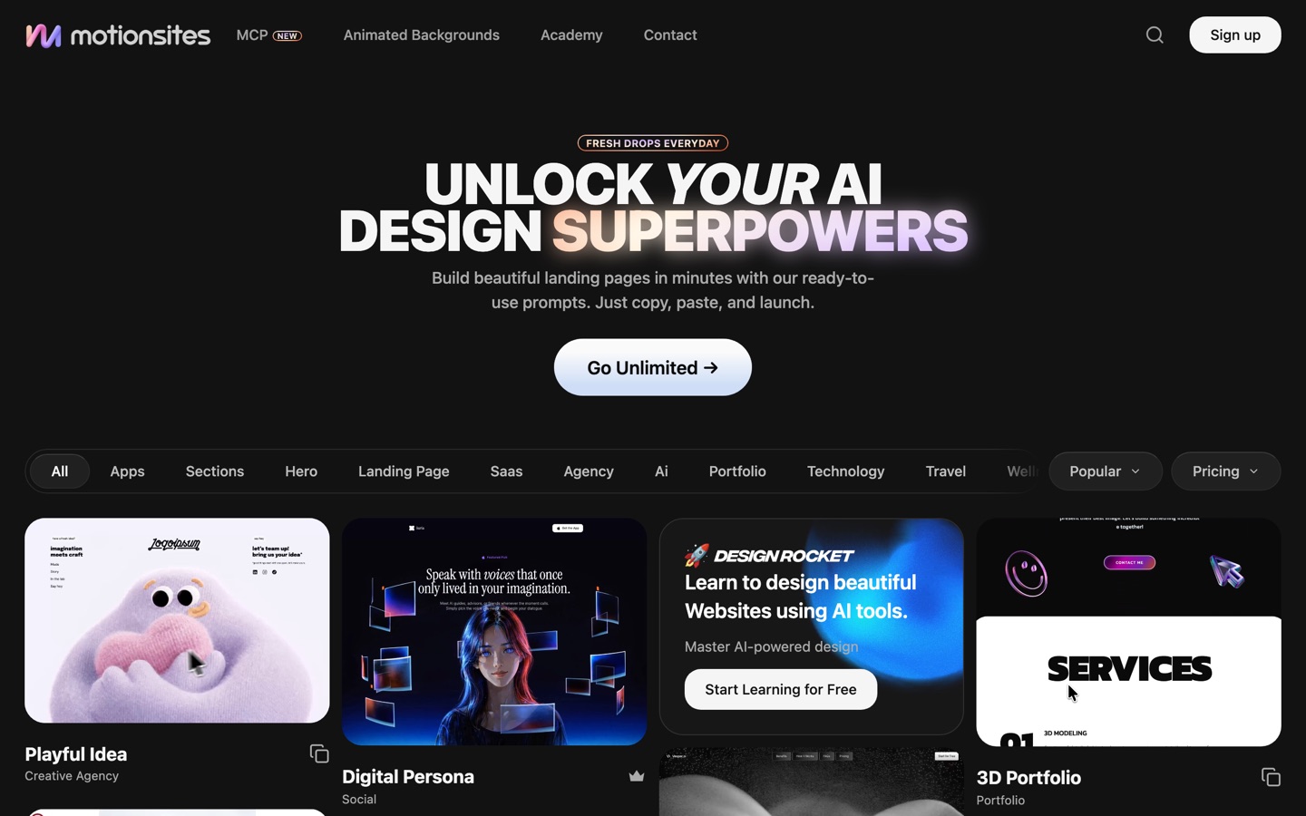MotionSites home page