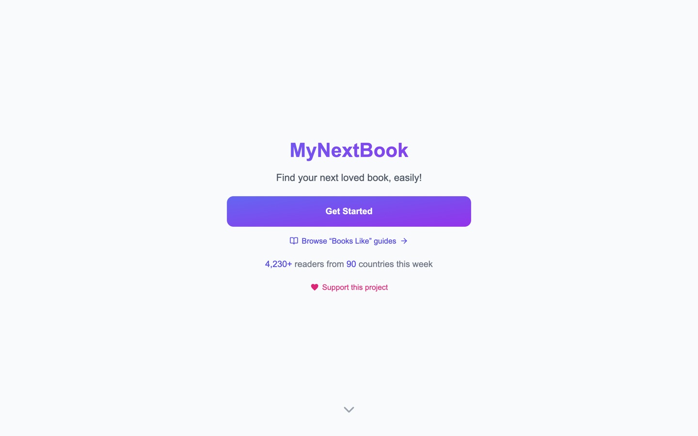 MyNextBook front page