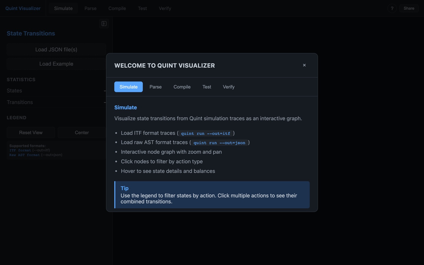 Quint Visualizer front page