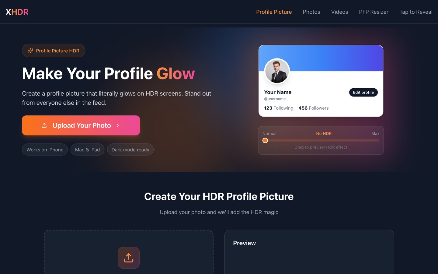 Twitter HDR front page