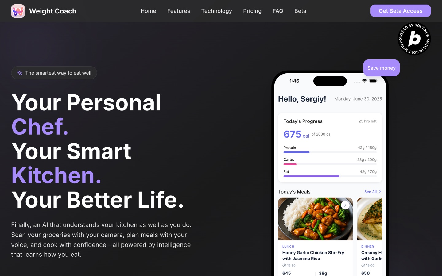 Weight Coach front page